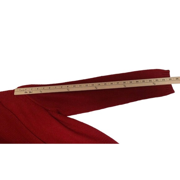 JJill Open Front Cardigan Sweater Women's XS Red Wool Blend Waterfall - Picture 9 of 10